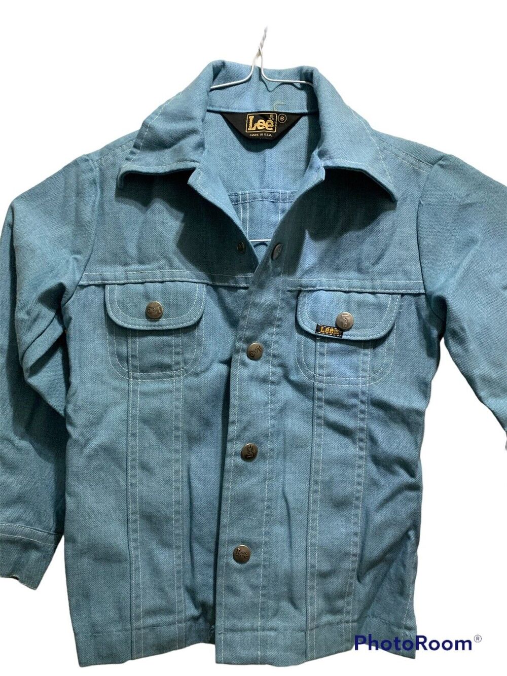 Lee Denim Shirt Jacket Light Wash Unisex Sz 8 1970 Classic